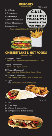 Monte Grab and Go Market Breakfast and Lunch Menu